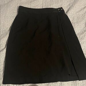 White House Black Market Black A-Line Wrap Skirt